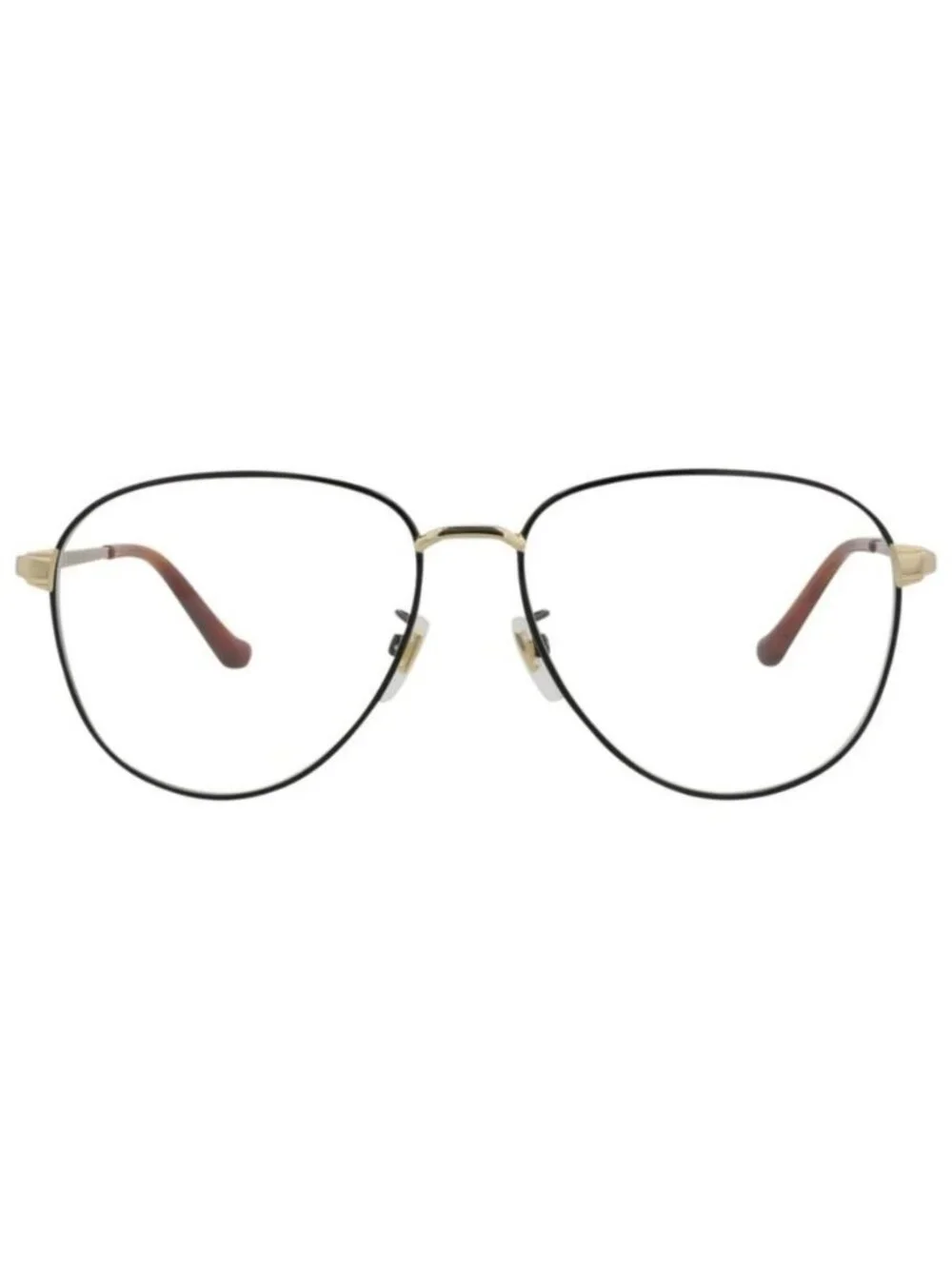 New Gucci Mens Aviator Black Gold Transparent Fashion Designer Eyeglasses